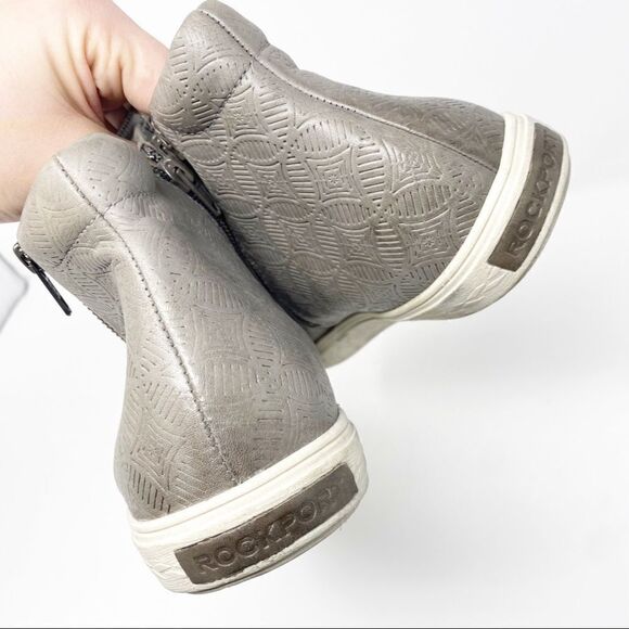 Rockport Leather Zip Up Sneakers Grey Size 9 - Picture 4 of 7